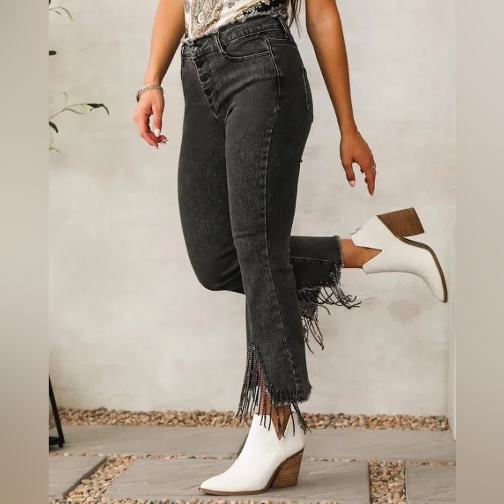 Black flare jeans
